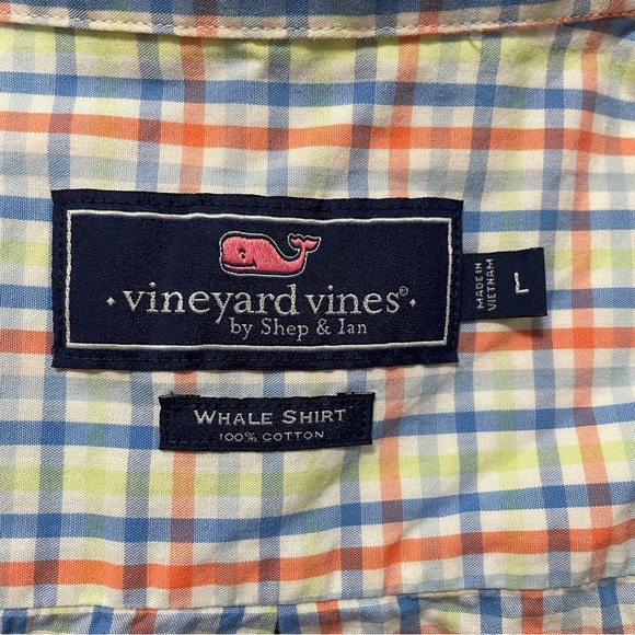 Vineyard Vines by Shep & Ian Whale Shirt Cotton Plaid Button Down Men's Size L - Picture 8 of 11